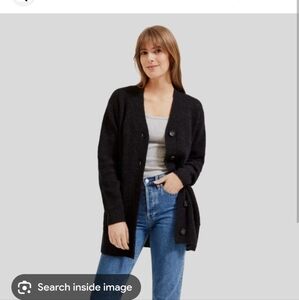 Everlane The Oversized Alpaca 🦙 Cardigan - Heather Black 🖤
